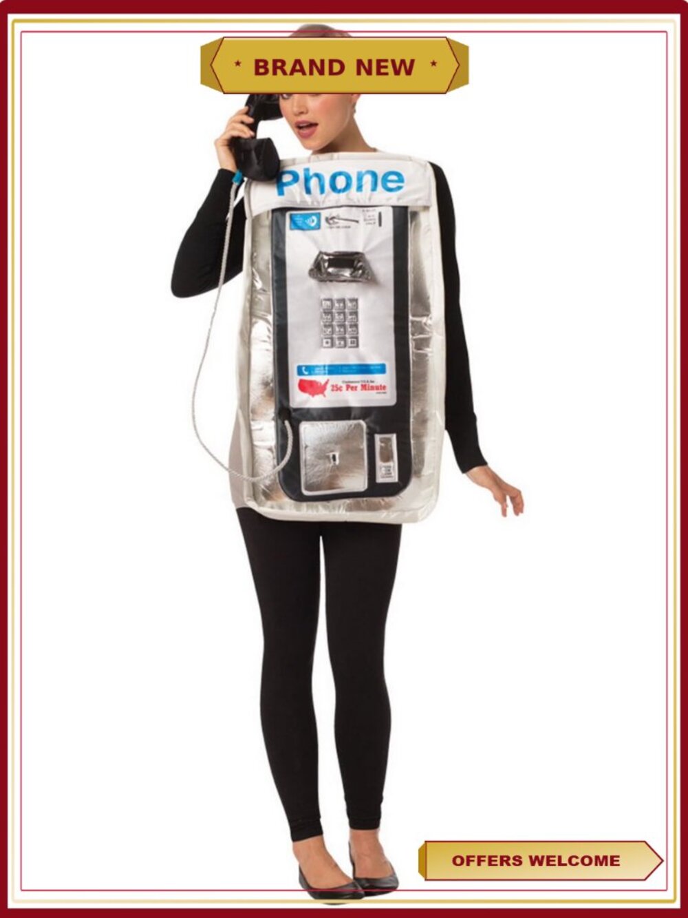Funny Adult Retro Pay Phone Halloween Costume Tunic